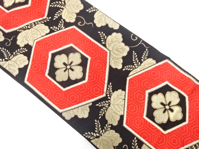 JAPANESE KIMONO / ANTIQUE FUKURO OBI / WOVEN PAULOWNIA